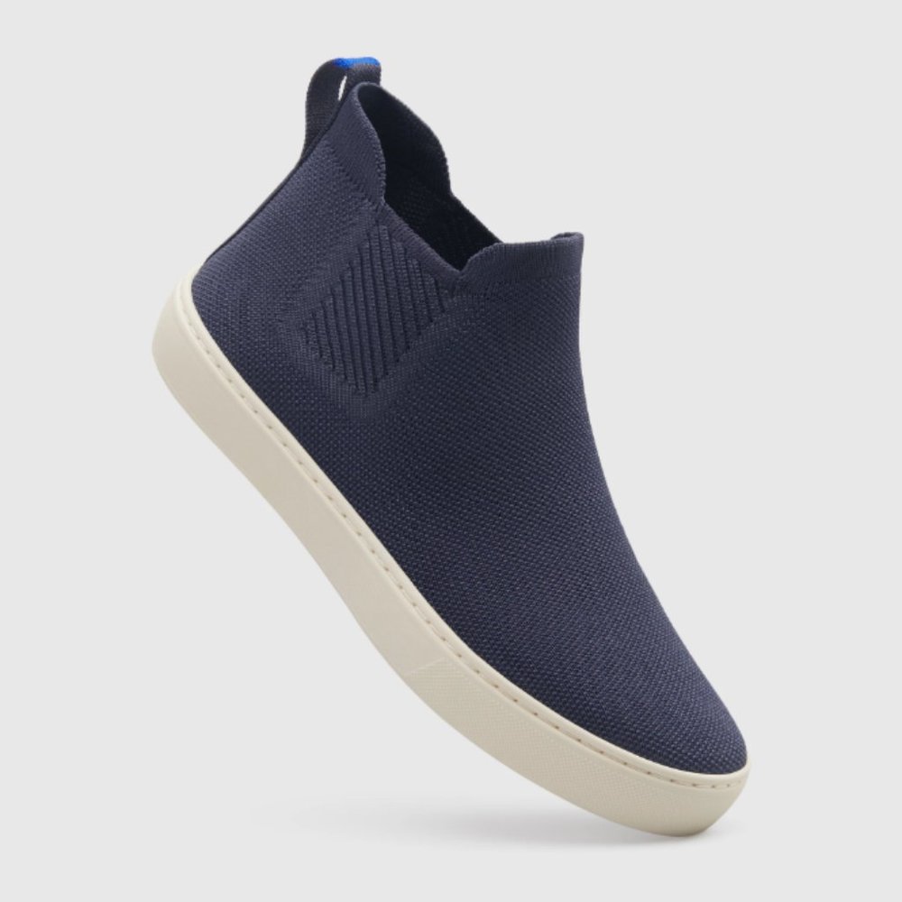 Rothy's The Chelsea Navy Knit Slip-On Ankle Boots - Size 8